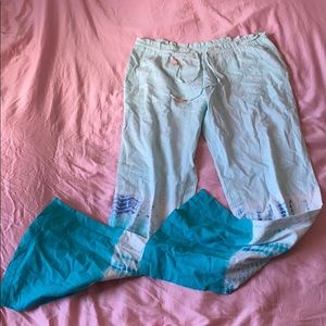 Tie dye blue pants